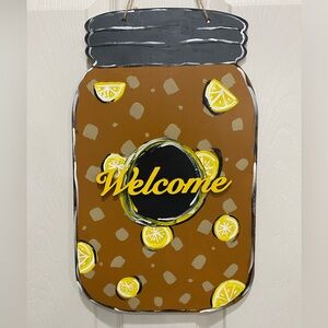 Sweet Tea with Lemon Hand-Painted Door Hanger – Welcome Your Guests with Charm!